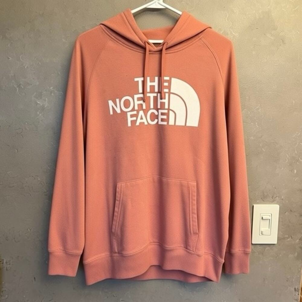 THE NORTH FACE Peach Pink Women’s Large Hoodie Pullover Sweatshirt - Picture 3 of 10